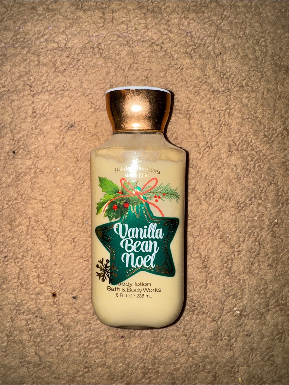Bath & Body Works Vanilla Bean Noel Body Lotion - Cream & Green